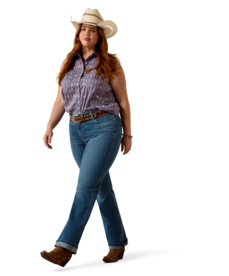 10074832 Ariat Women's Mid Rise Esti Boot Cut Jeans Short Leg