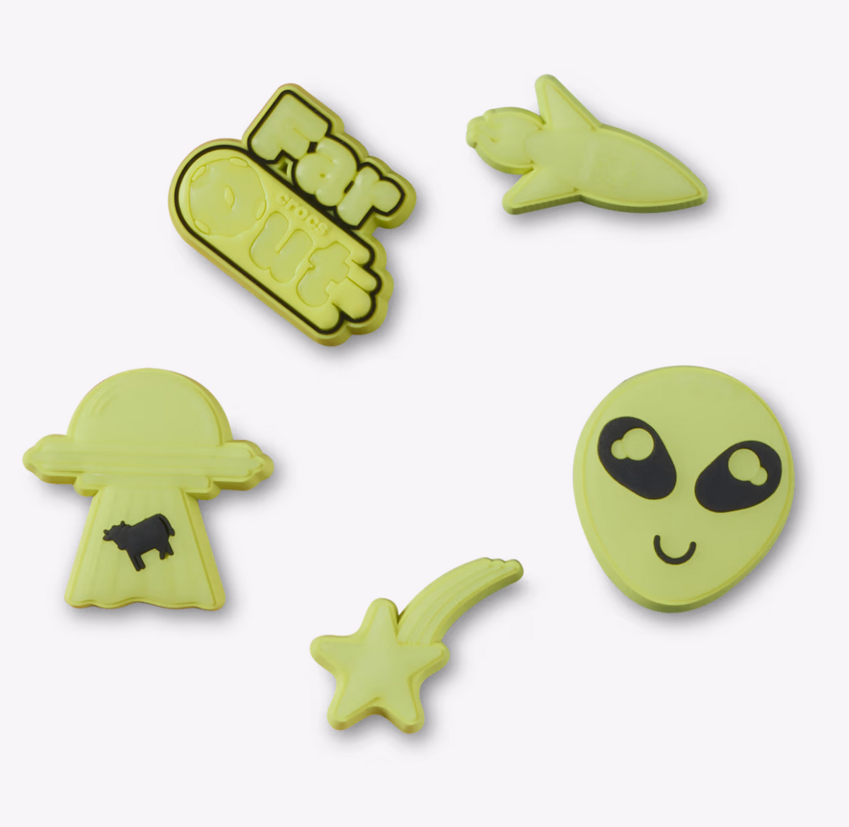 10019428 CROCS JIBBETZ Glow in the dark Rocketship 5 pack