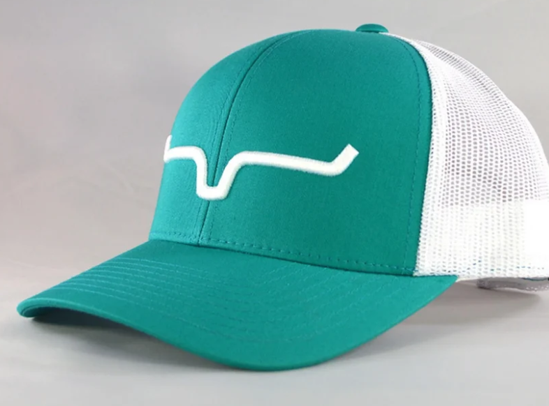 UHA0000027-BL066 Kimes Weekly Trucker Cap Teal/ White