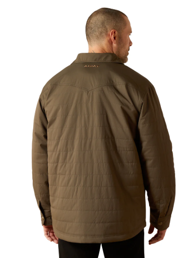 10062512 Ariat Men's Quilted Shirt Jacket Dark Green