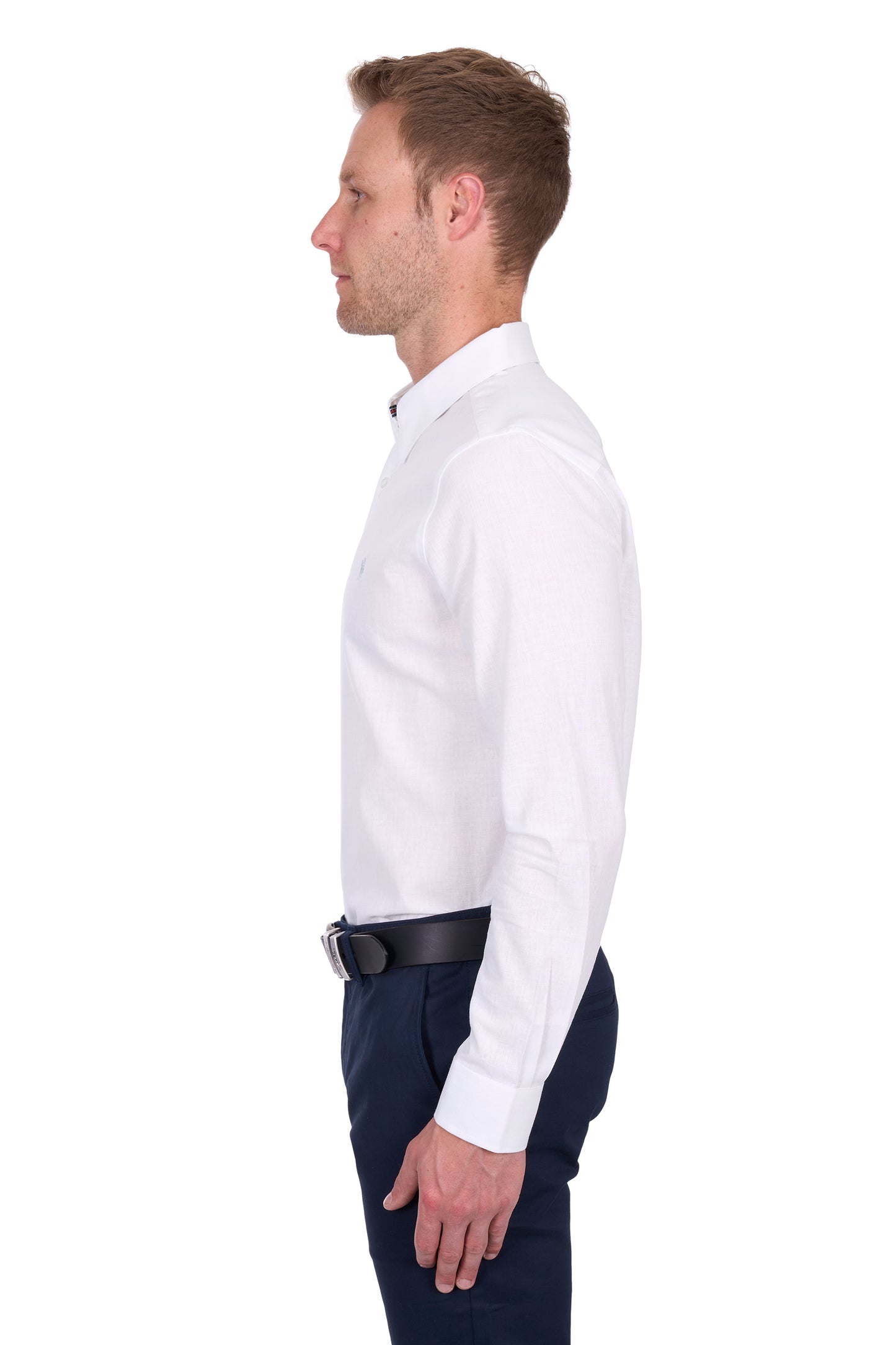 T5S1122045 Thomas Cook Men's Linen LS Shirt White
