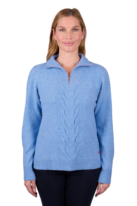 T5W2563098 Thomas Cook Women's Clara 1/4 Zip Jumper Blue Marle