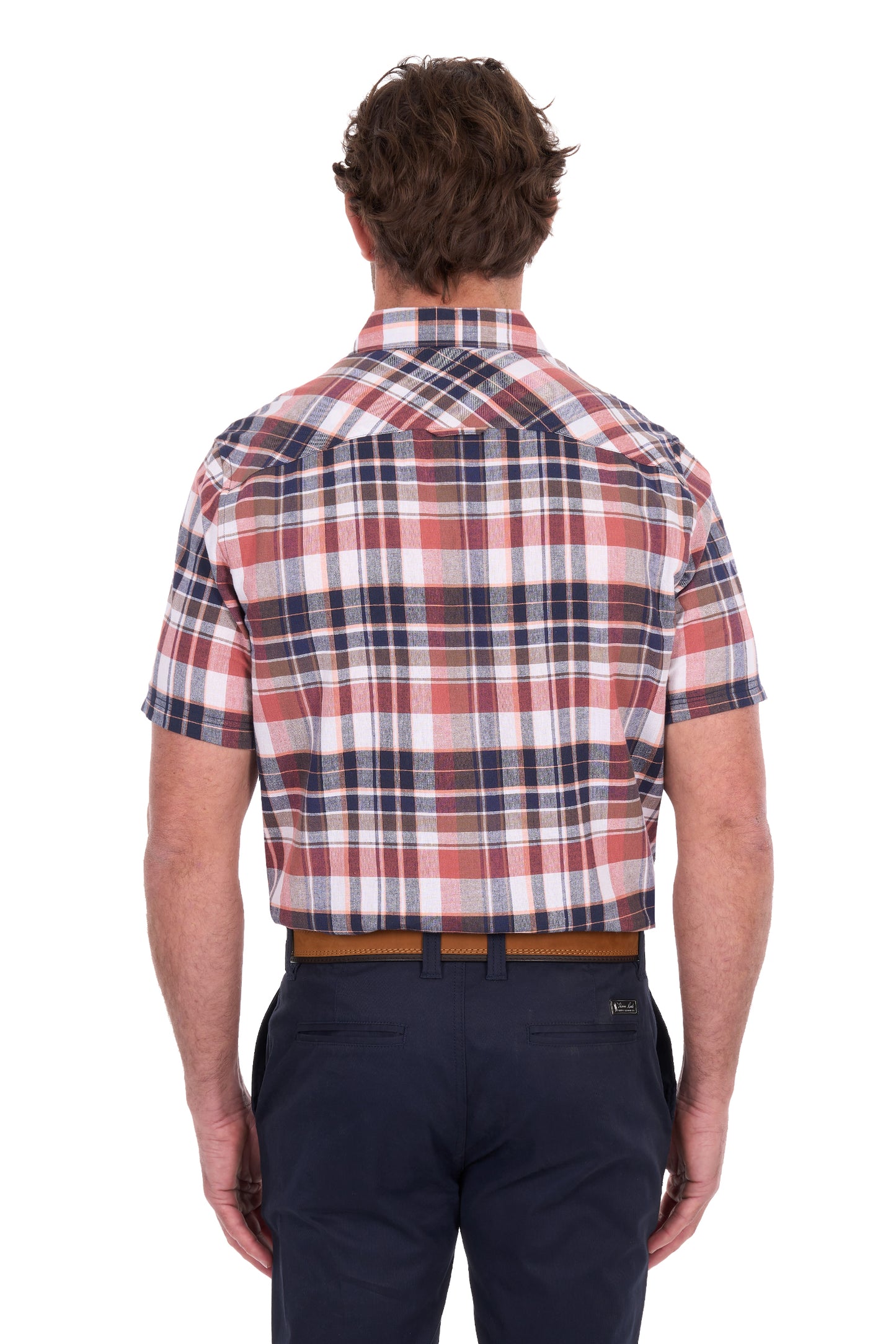 T6S1122128 Thomas Cook Men's Ethan SS Shirt Rust/Navy