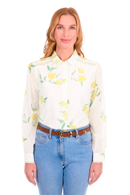 T6S2123072 Thomas Cook Women's Belle LS Shirt Pastel Yellow