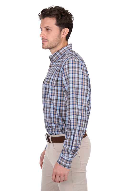 T6W1115039 Thomas Cook Men's Jonathan 2PKT LS Shirt Blue/Mulit