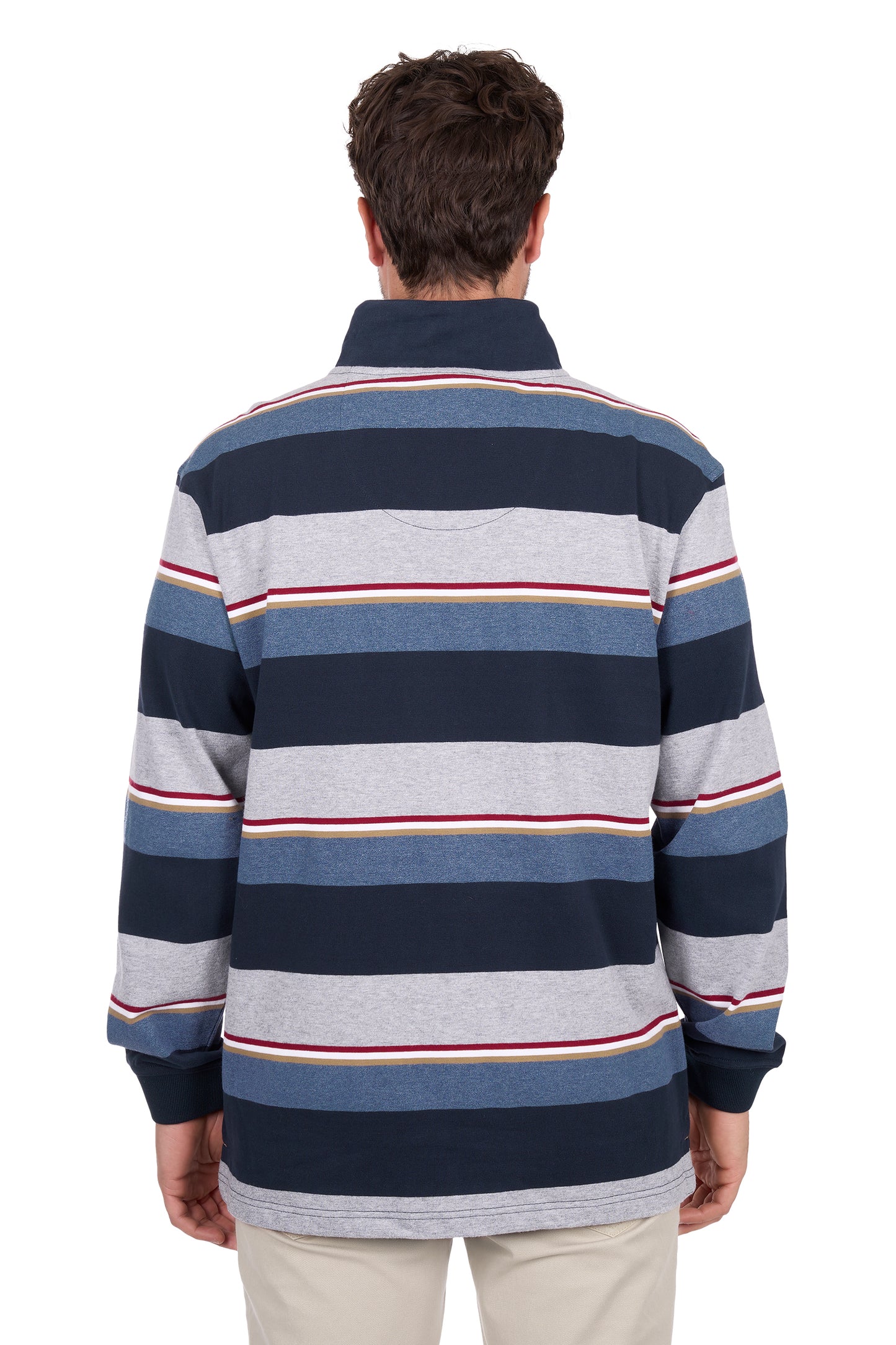 T6W1524020 Thomas Cook Men's Nathan 1/4 Zip Rugby Navy/Grey