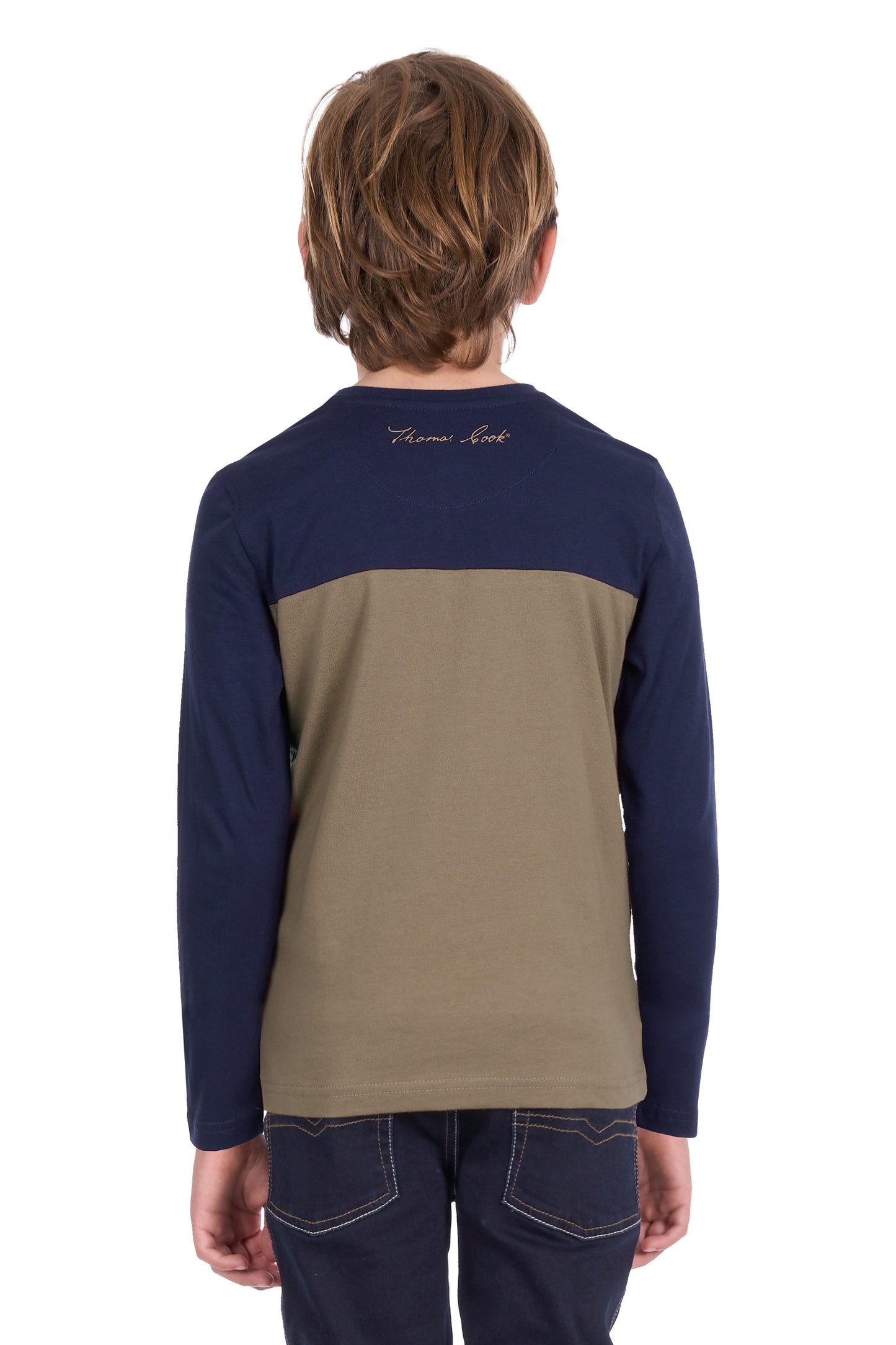 T6W3517201 Thomas Cook Boy's Karl Henley L/S Tee Navy/Tan
