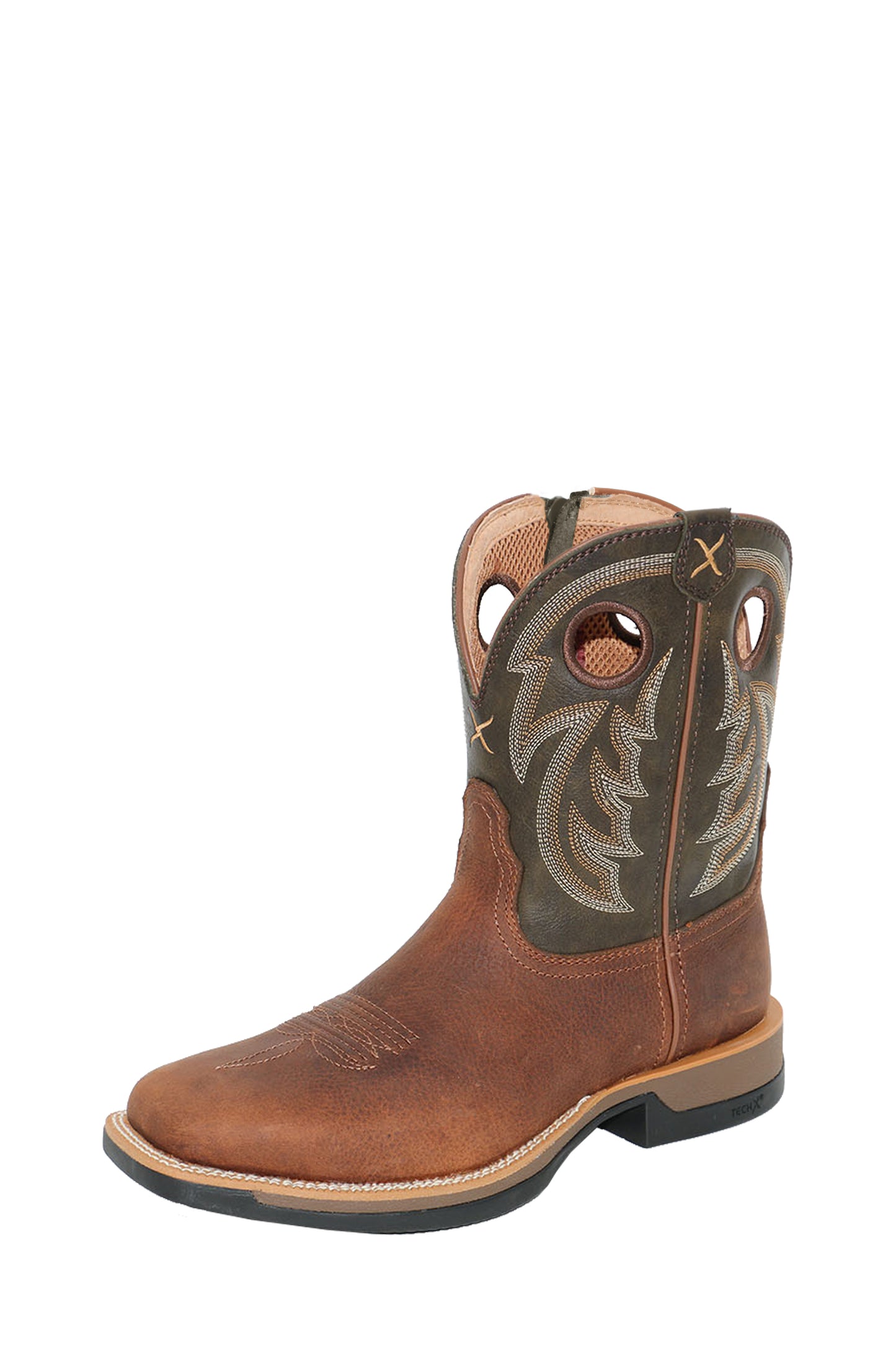 TCMXW0025 Twisted X Men's 9'' Tech X1 Zip Boot Towny Burnt/Olive Brown