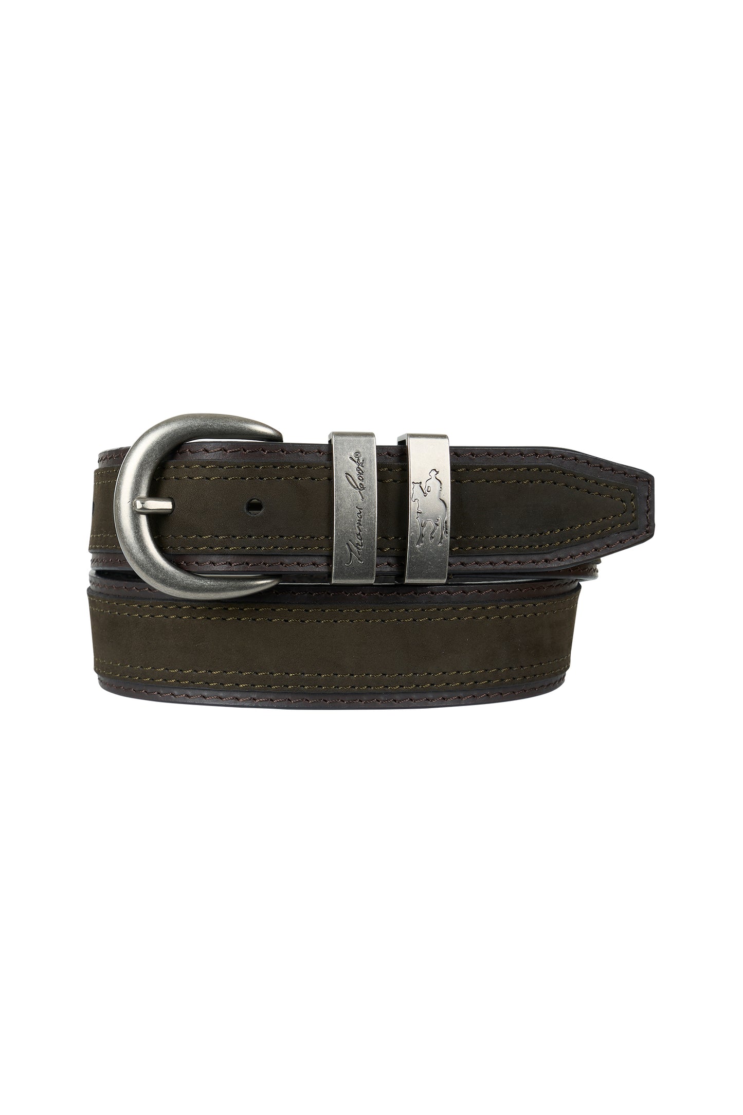 TCP1977BEL Thomas Cook Stanley Belt-Khaki/Chocolate