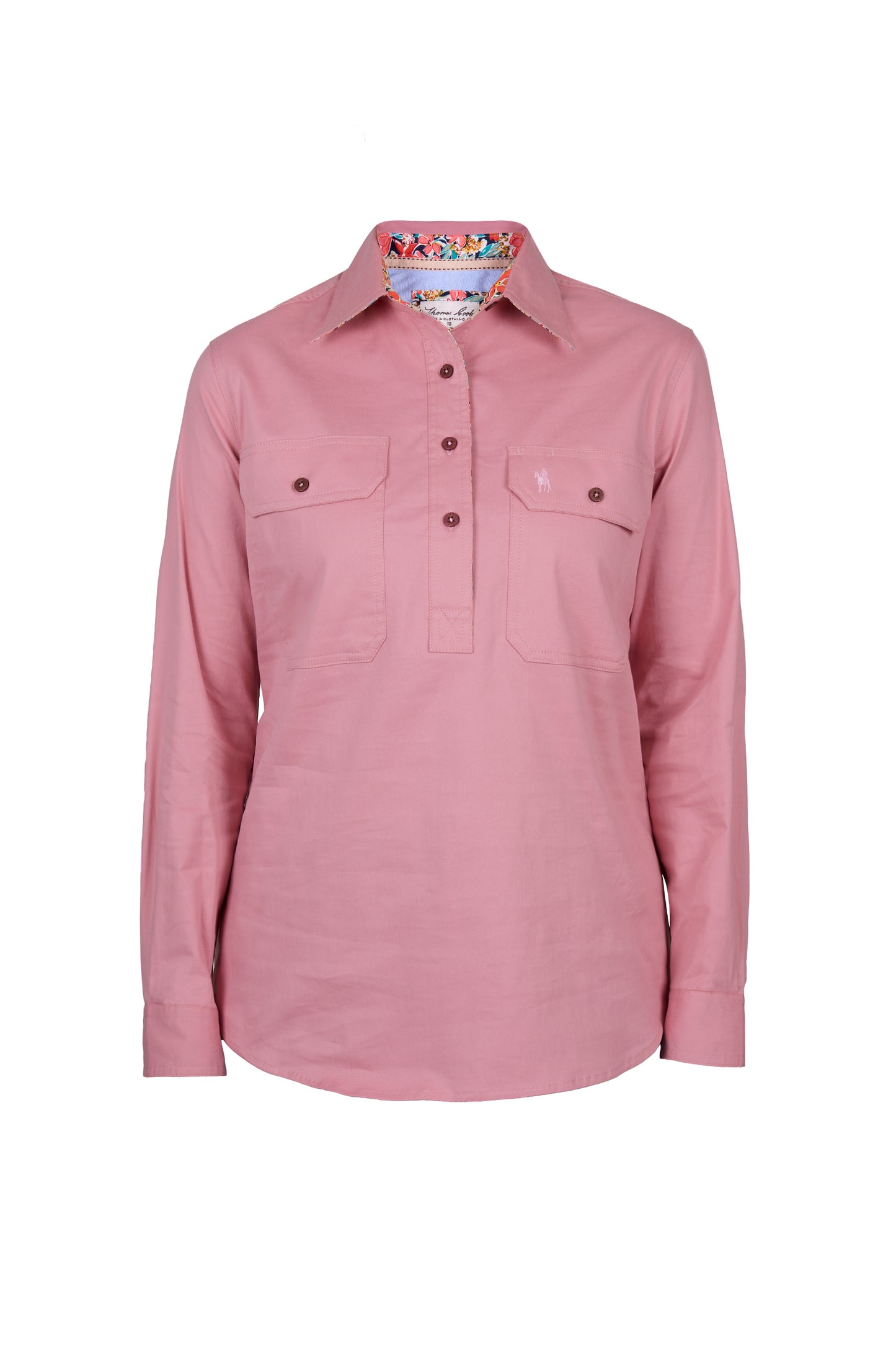 TCP2100131 Thomas Cook Women's Stretch Drill LS Shirt Pink