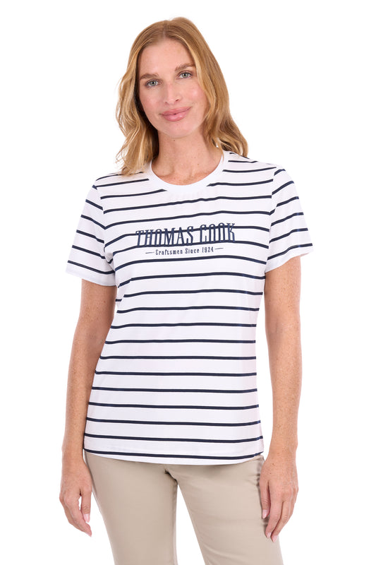 TCP2515106 Thomas Cook Women's Wilma SS Tee Navy/White