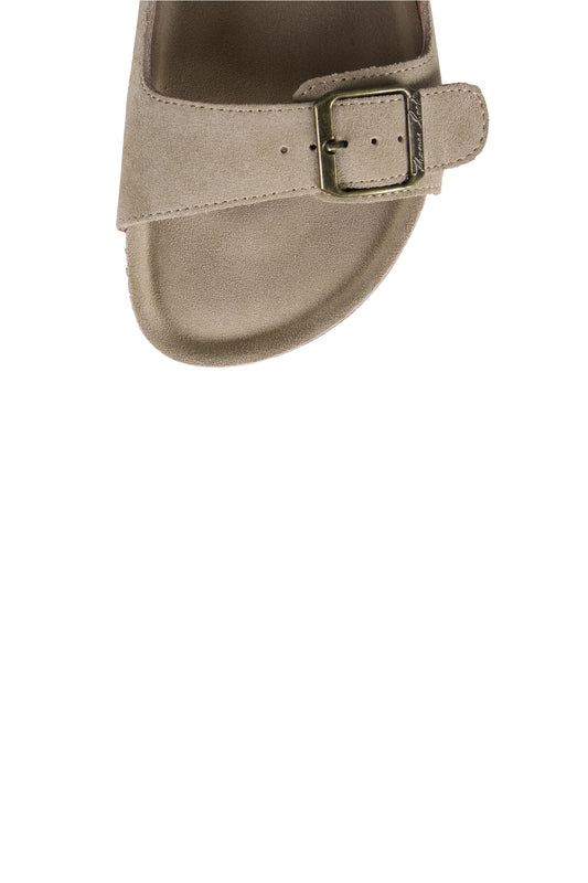 T6S28529 Thomas Cook Women's Trinity Sued Buckle Sandal Taupe