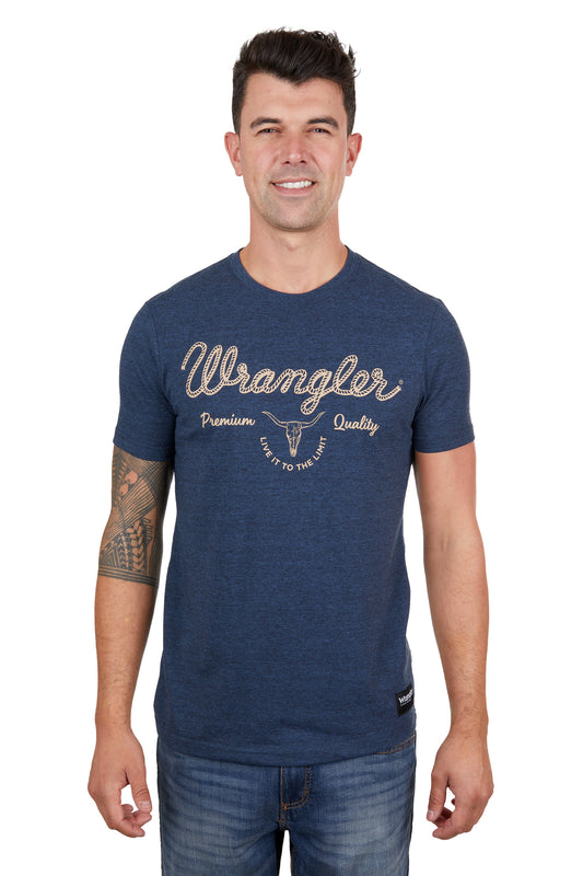 X4S1557168 Wrangler Men's Mason SS Tee Navy Marle