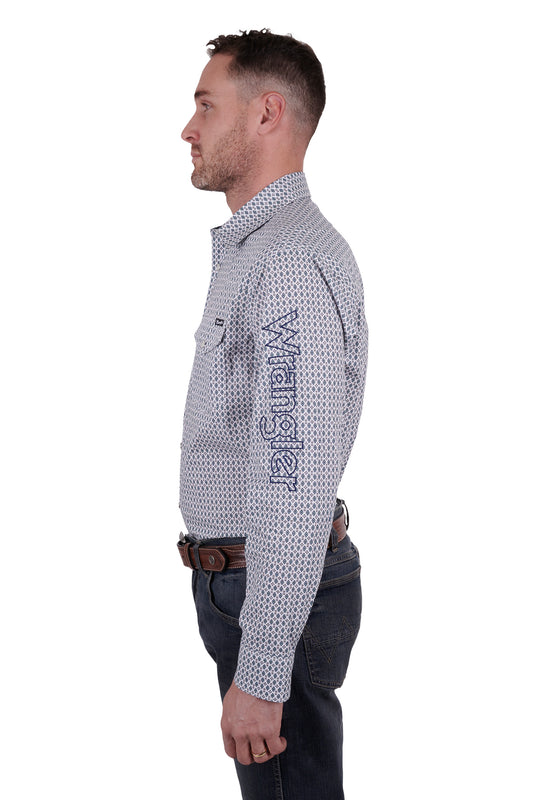 X4W1111001 Wrangler Men's Clinton Logo LS Shirt