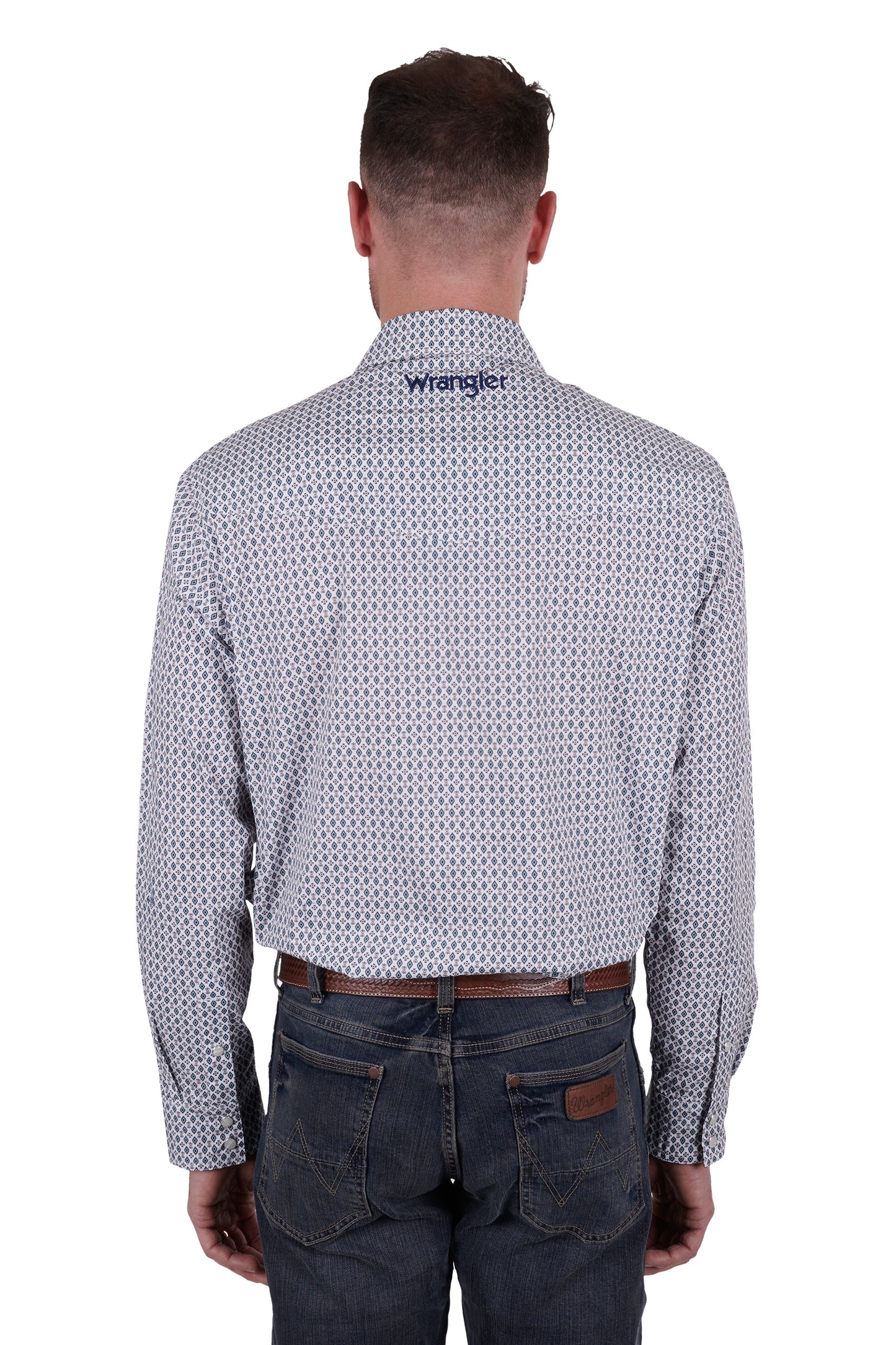 X4W1111001 Wrangler Men's Clinton Logo LS Shirt