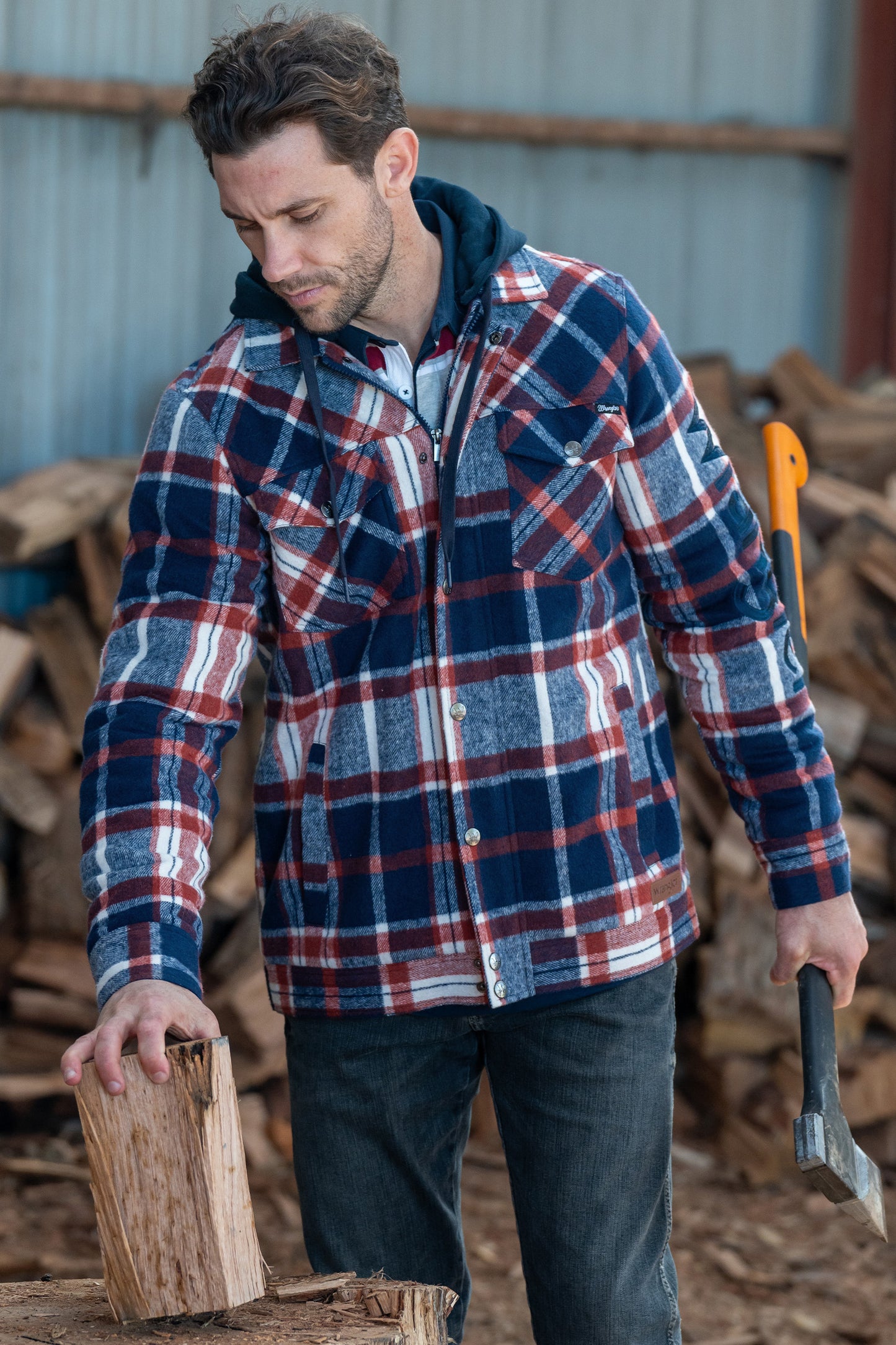 X4W1776038 Wrangler Men's Andrew Wool Shirt Jacket