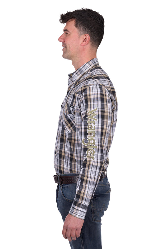 X5S1111361 Wrangler Men's Joel Logo LS Shirt