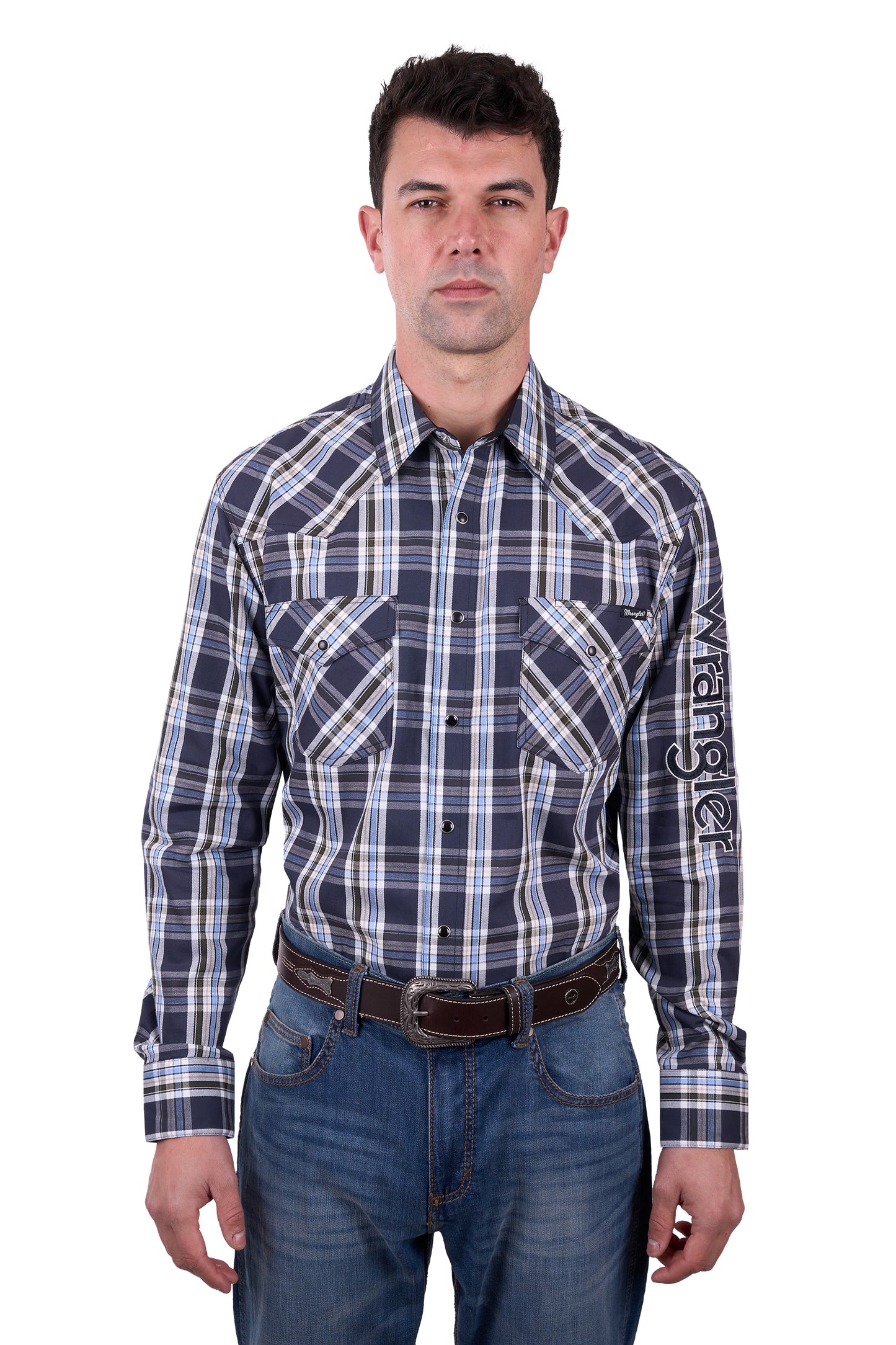 X5W1111228 Wrangler Men's Finn Logo LS Shirt