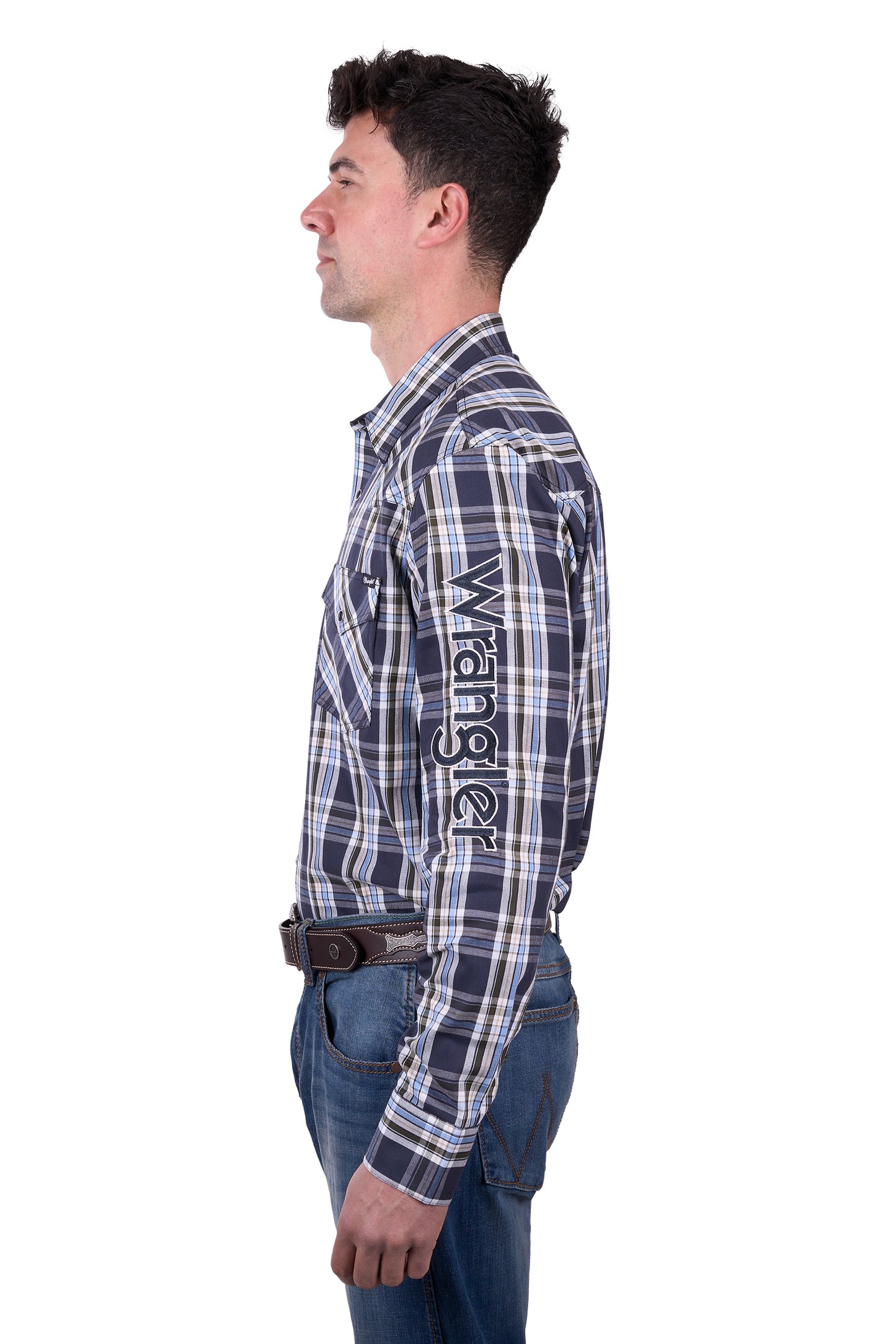 X5W1111228 Wrangler Men's Finn Logo LS Shirt