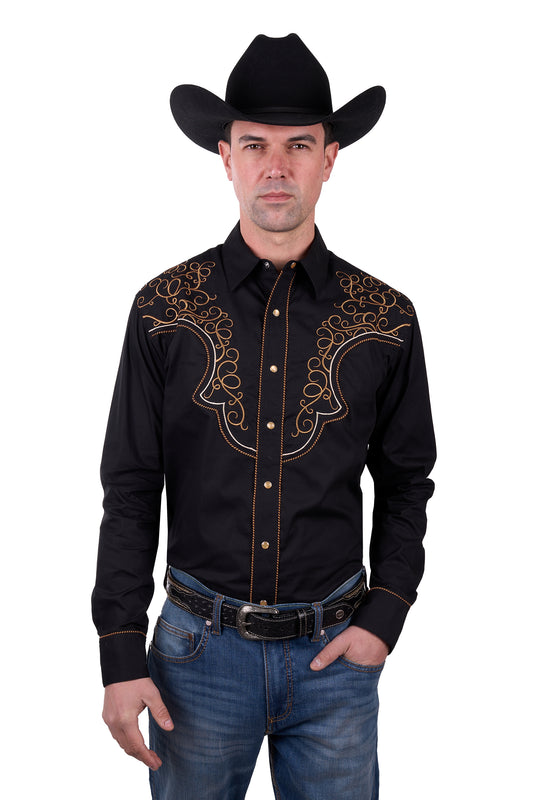 X5W1113235 Wrangler Men's Rhys Embroider LS Shirt