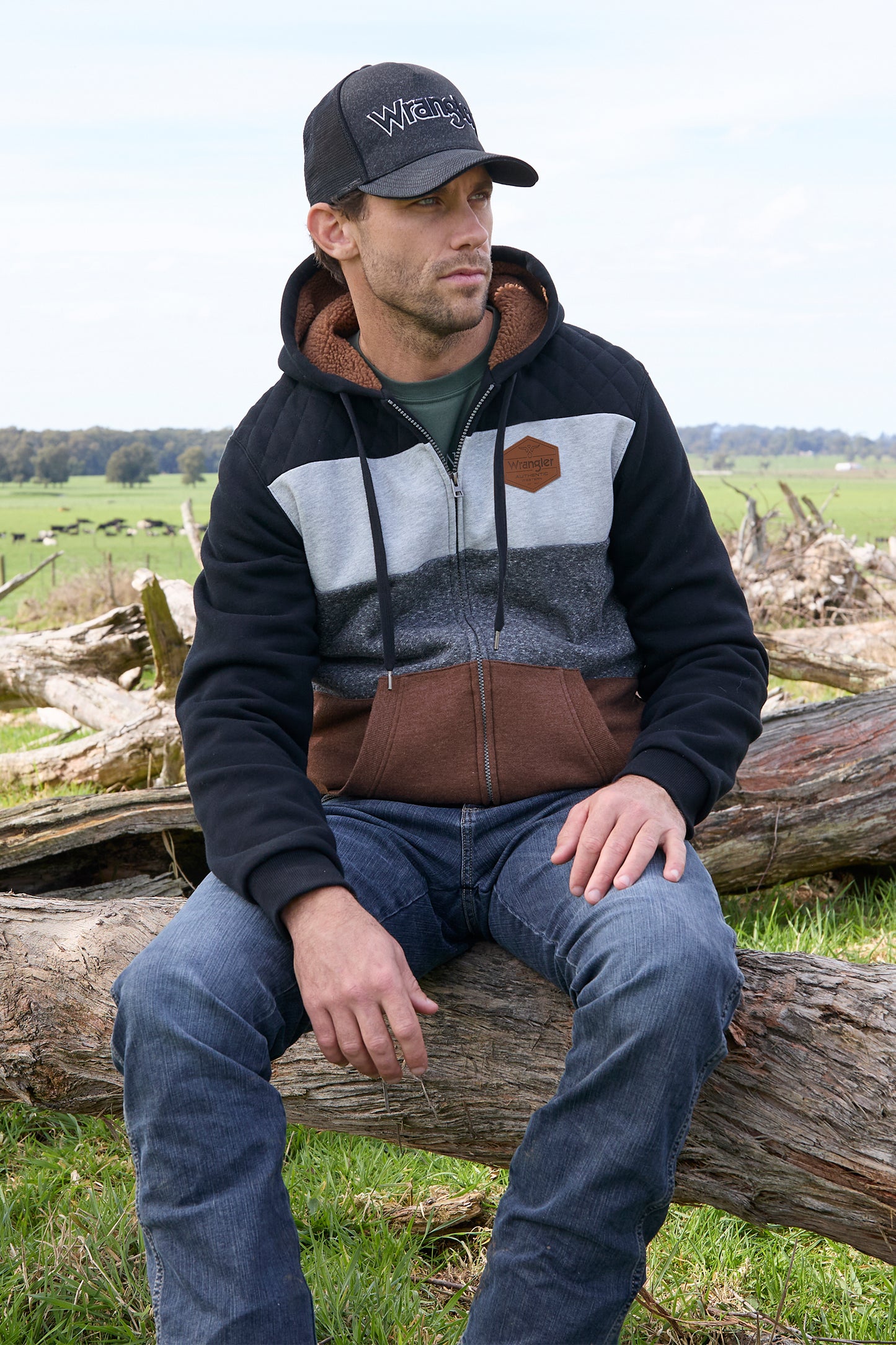 X5W1770254 Wrangler Men's Eric Zip Up Hoodie