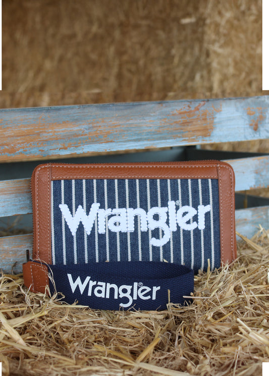 X5W2986WLT Wrangler Canvas Iconic Logo Wallet Navy/ White