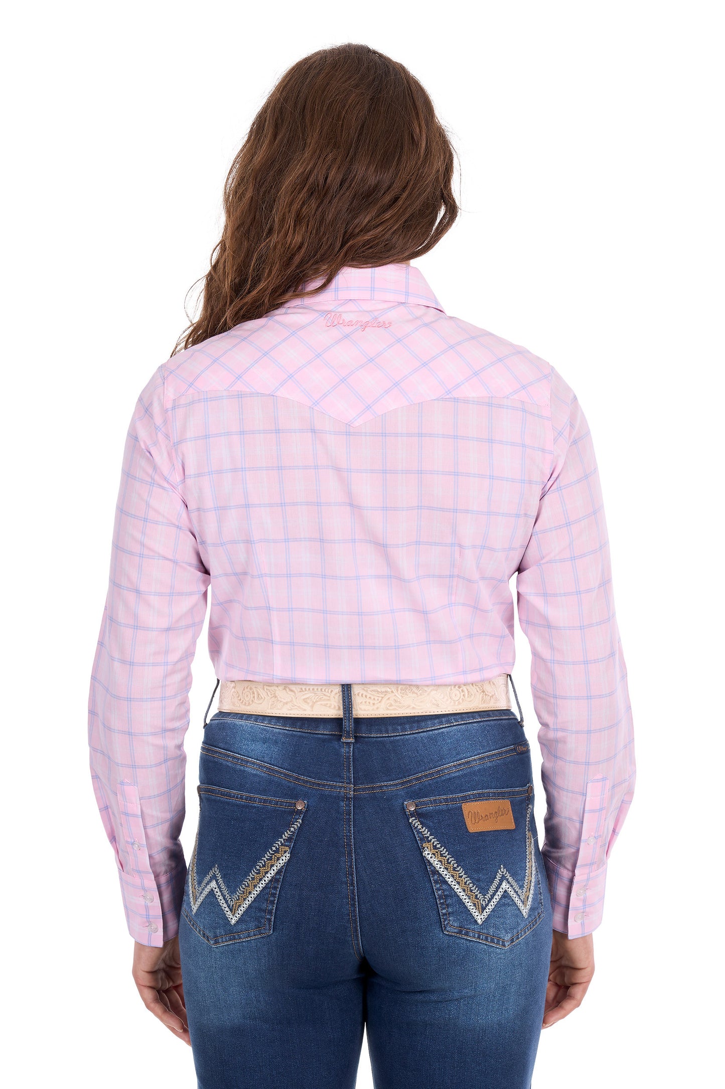 X6S2101601 Wrangler Women's Essie LS Shirt Pink/Blue