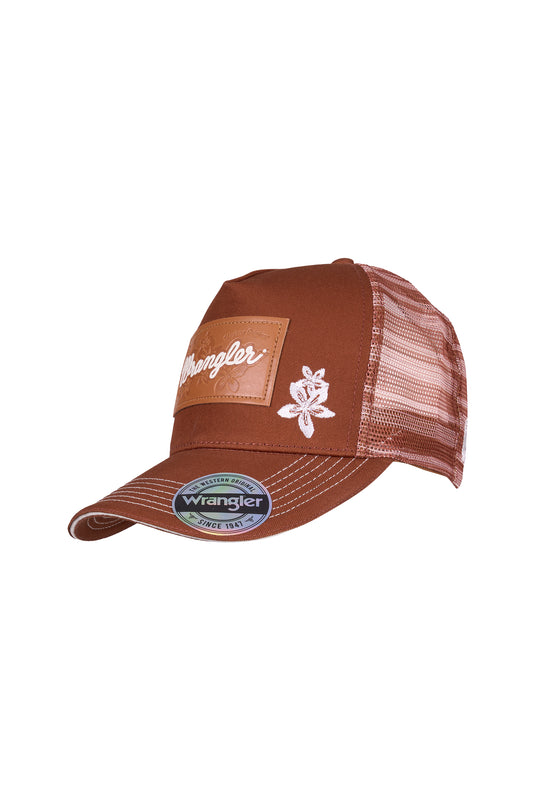 X6S2939CAP Wrangler Women's Jenna HP Ponytail Trucker Cap Copper