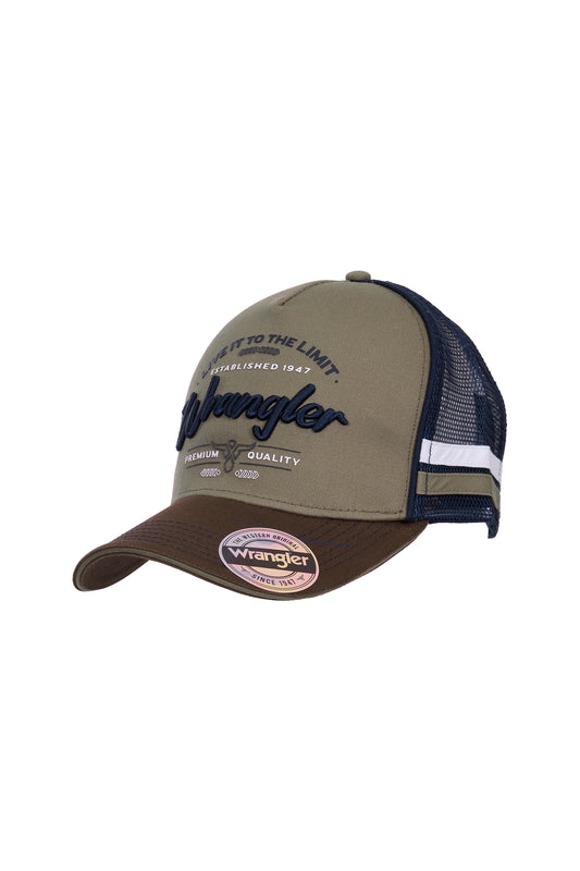 X6W1948CAP Wrangler Men's Joel HP Trucker Cap Tan/Dark Tan