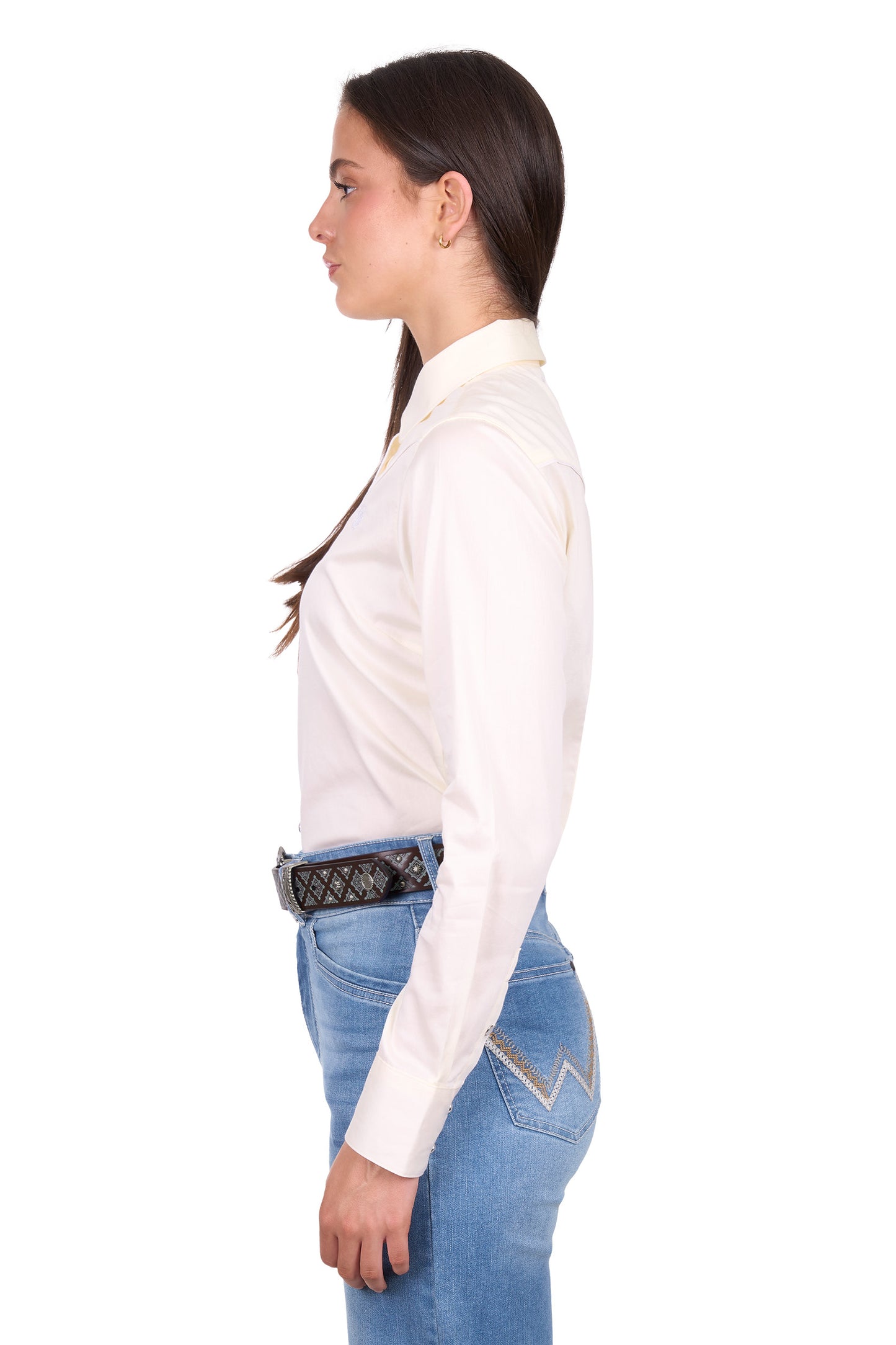 X6W2127462 Wrangler Women's Bridget Western LS Shirt Cream