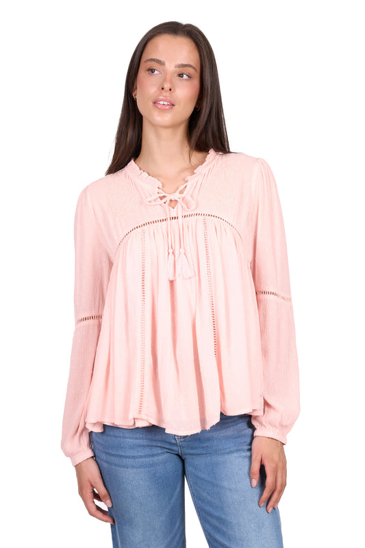 X6W2541191 Wrangler Women's Elissa LS Blouse Blush
