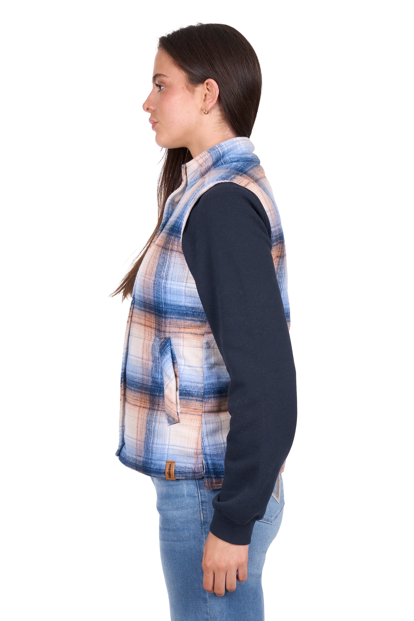 X6W2694566 Wrangler Women's Darla Vest Blue/Clay
