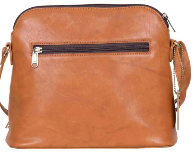 B70069 Cowhide Leather Finland Handbag Tan & White