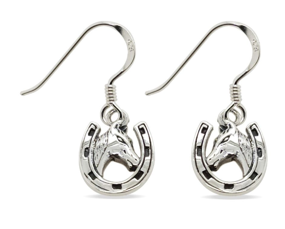 ER0098 Horse In A Shoe S/S Earrings