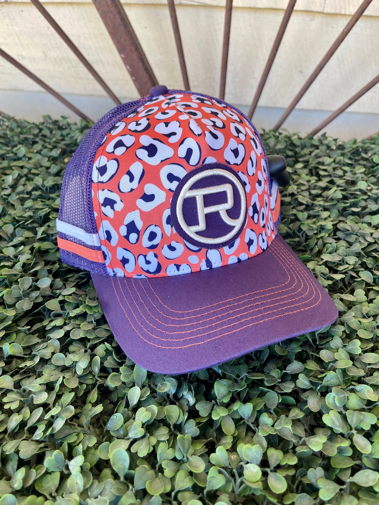 RC2204 Roper Trucker High Pony Tail Cap Leopard Print