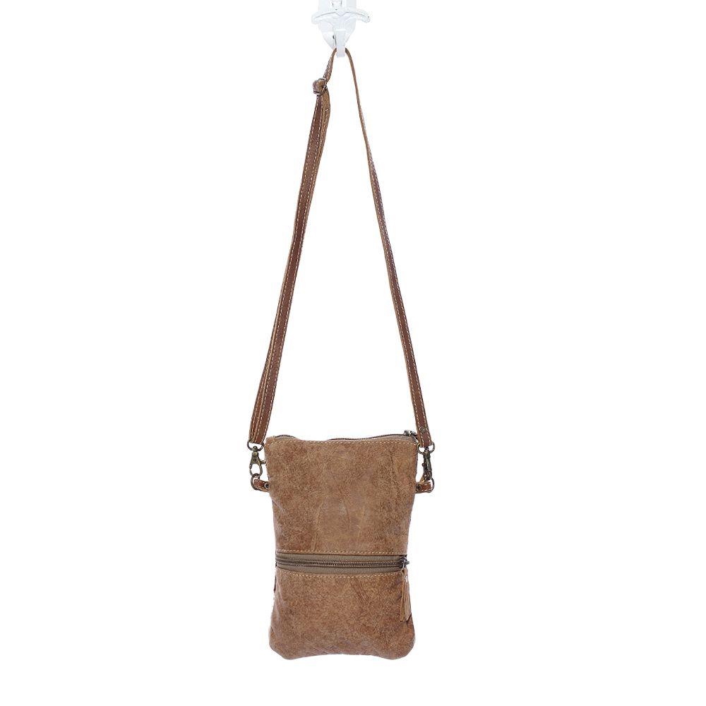 S-1173 Handbag White & Brown Hide Cross Body