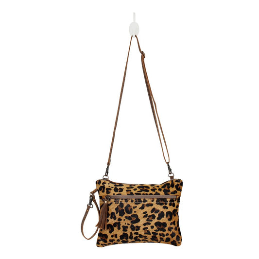 S-2577 The Wanderer Leopard Print Hide Handbag