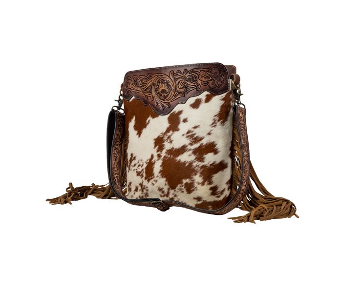 S-7323 Artesia Way Fringed Hand tooled crossbody