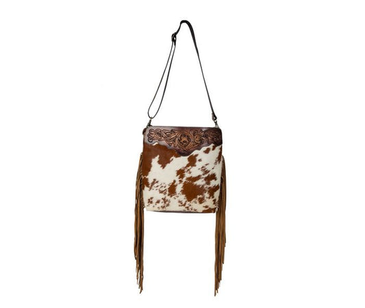 S-7323 Artesia Way Fringed Hand tooled crossbody