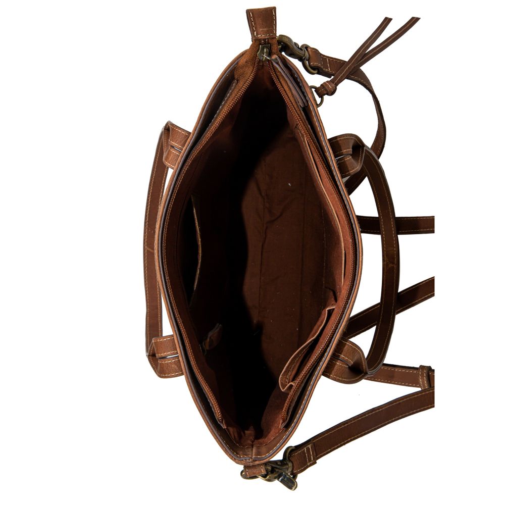 S-8148 Dennison Rodeo Canvas & Hairon Handbag