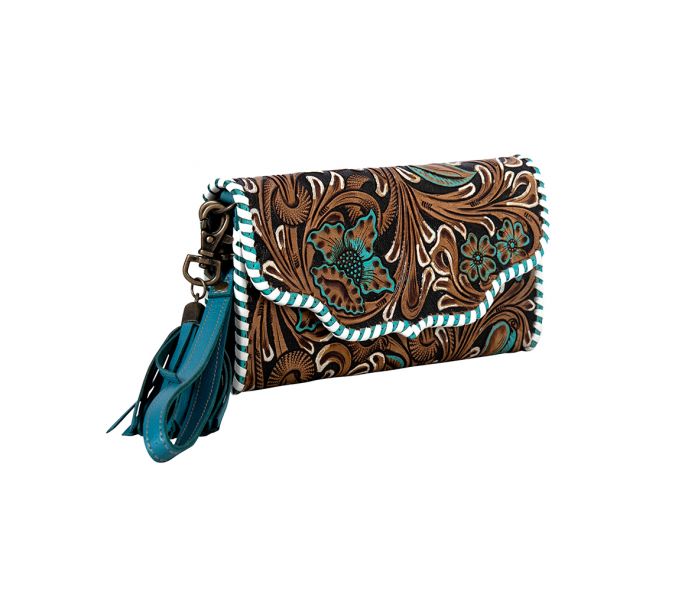 S-8736 Dolly trail hand tooled wallet