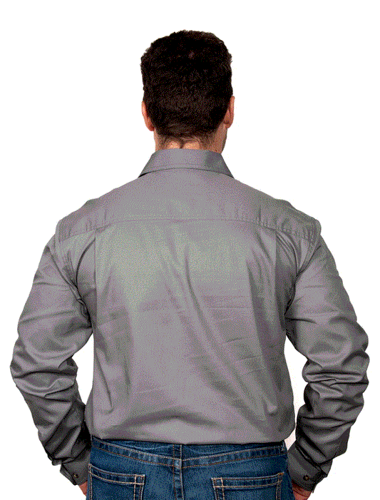 20202STG  Just Country Men's Evan Work shirt Steel Grey