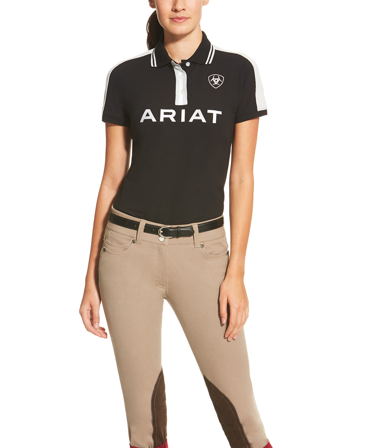 10019188 Ariat Women's New Team SS Polo 2.0 Black