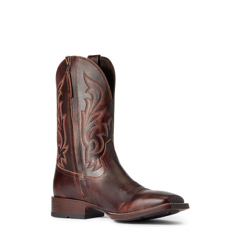 10038359 Ariat Men's Slim Zip Ultra Hand Stained Red - Brown