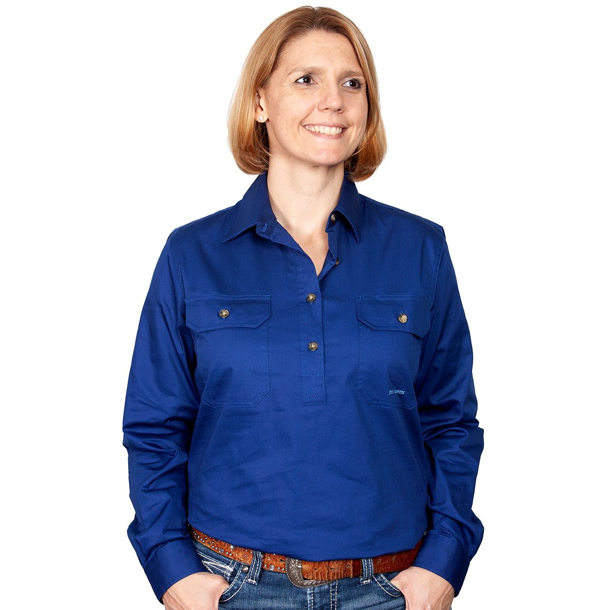 50505CBT Just Country Women's Jahna Work shirt Cobalt
