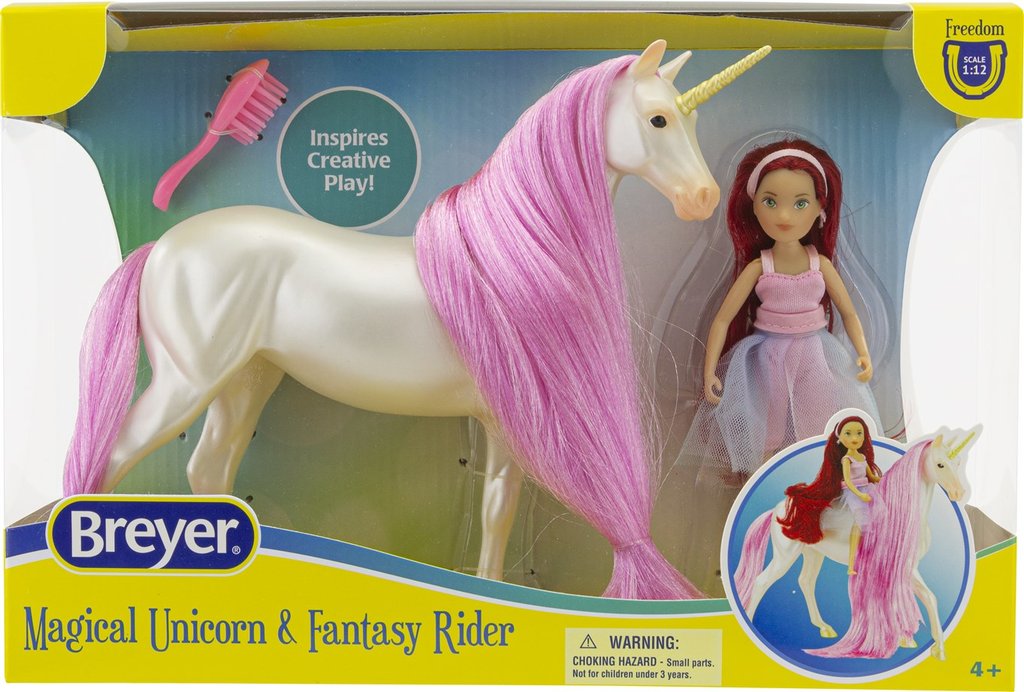 TBC61147 Breyer Freedom Magical Unicorn Sky & Fantasy Rider Meadow