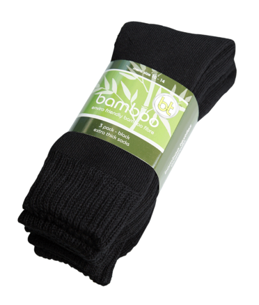 BTBAM3BLACK BT Bamboo Socks 3 Pack Black