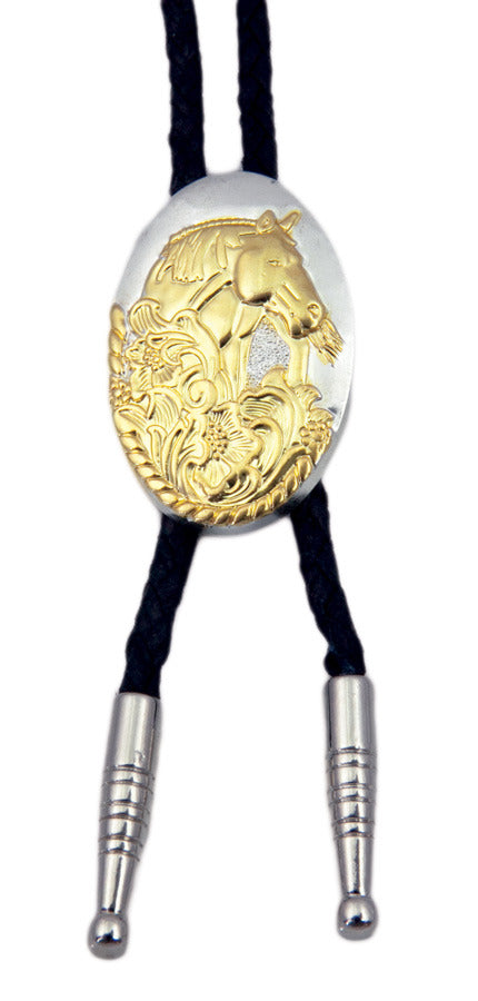 BOLO-4 Floral Horse Head Bolo