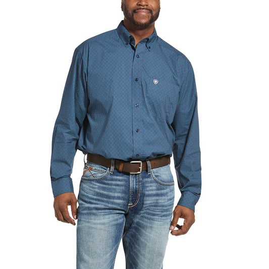10033185 Ariat Men's Jennersville Classic L/S Shirt Marine Blue