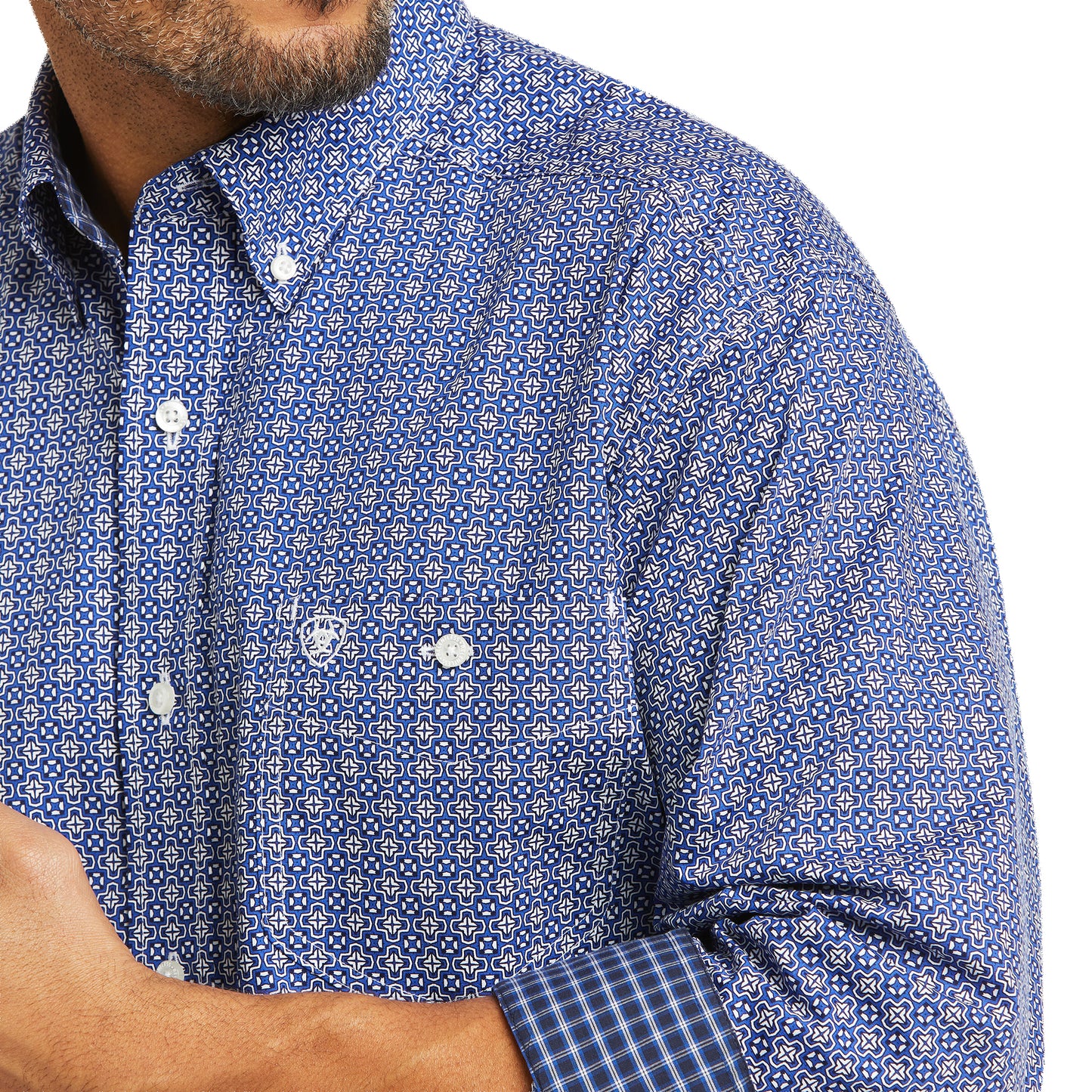 10036975 Ariat Men's Relentless Prime Stretch Classic LS Shirt Pupil Blue